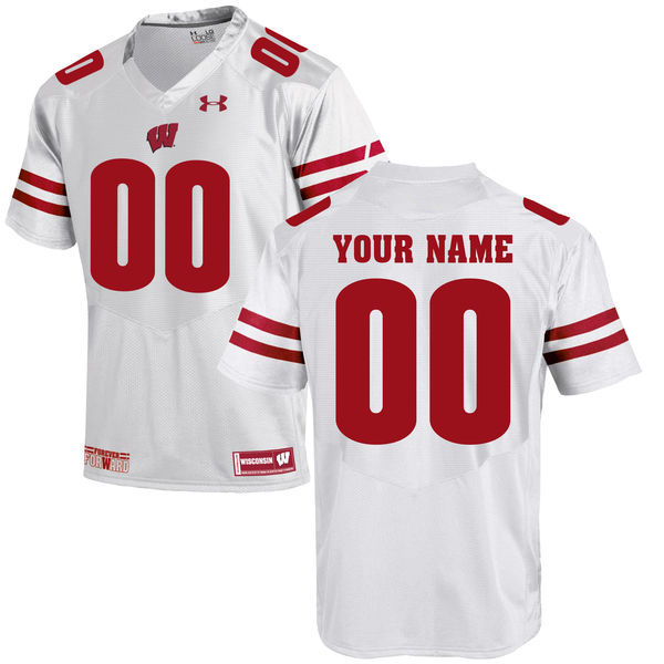 Wisconsin Badgers UA Customized White Jersey->->Custom Jersey